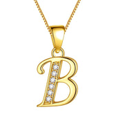 Letter B Initial Necklaces 925 Sterling Silver - Necklaces - Aurora Tears Jewelry